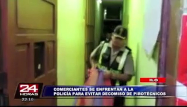 Ilo: comerciantes se resistieron a decomiso de artefactos pirotécnicos ilegales