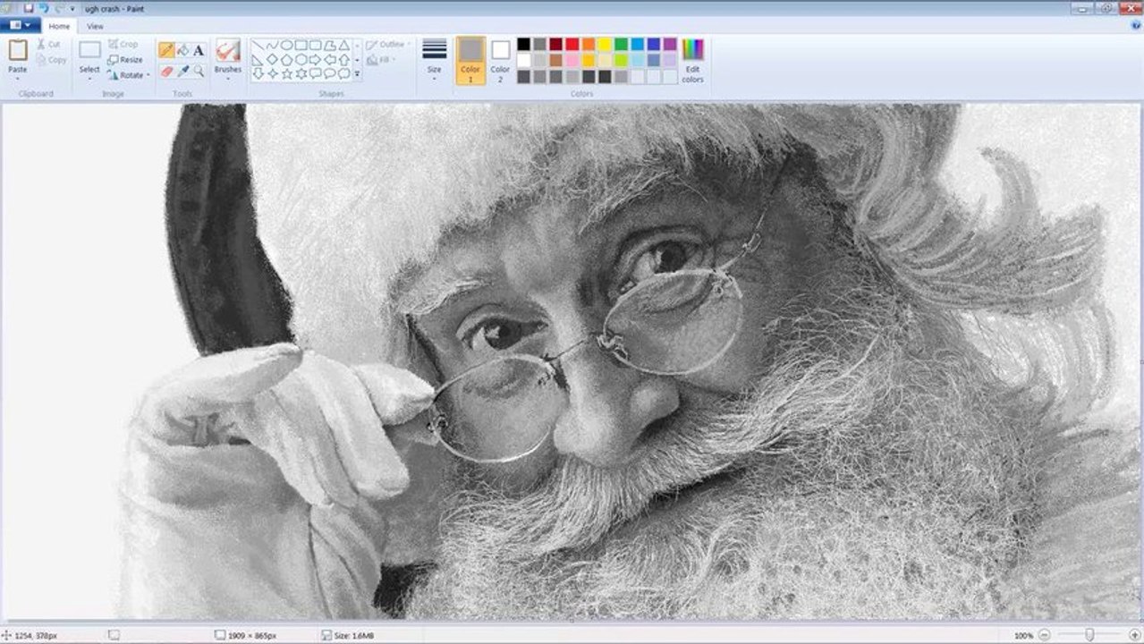 Ultra Realistic Santa Claus Drawing Made In Microsoft Paint ...