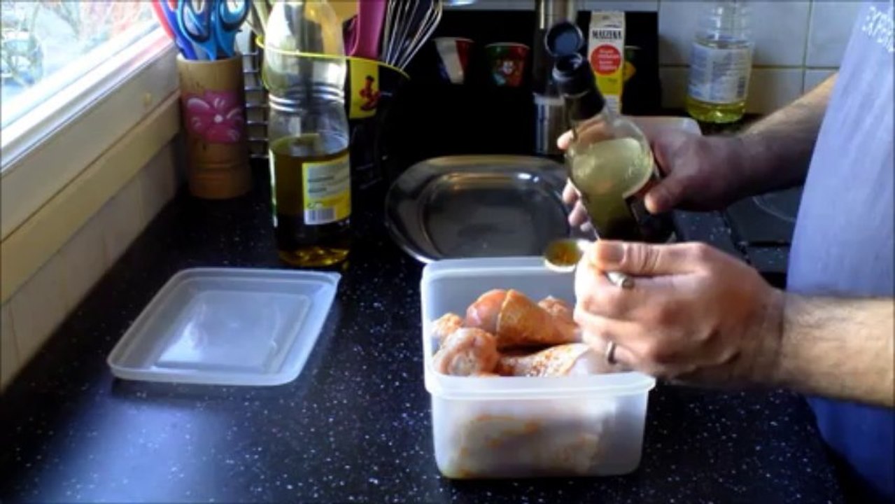 As coxas de frango picantes