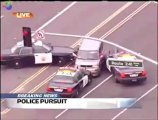 Police Pursuit Wild Goose Chase.Crazy Woman Driver Gives Finger