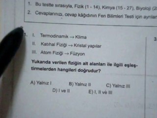 YGS-6 FİZİK  SORU 1  VİDEO ÇÖZÜMÜ