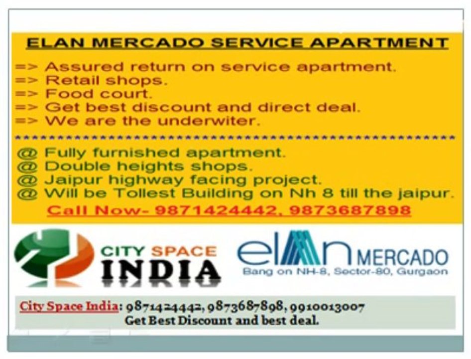 Elan service apartment gurgaon~~~9871424442~~sector 80 gurgaon