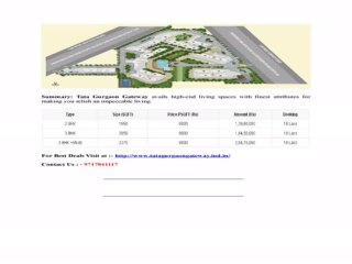 Tata Gurgaon Gateway - Luxurious life style living modern homes