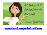 15 minute loans for bad credit @ http://www.15minloansforbadcredit.com