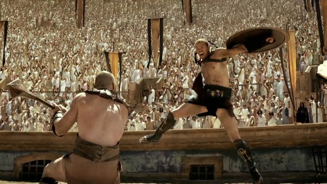 Hercules Enters The Arena For Battle With Lots Of Muscles Showing