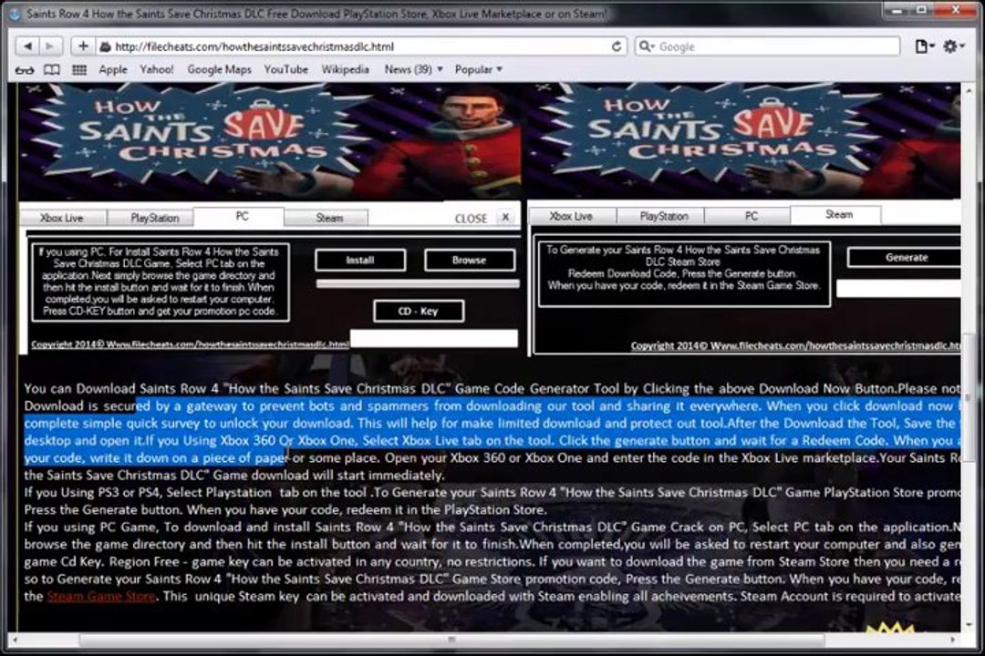 Télécharger Saints Row IV Comment Saints Sauvegarder DLC gratuit de Noël