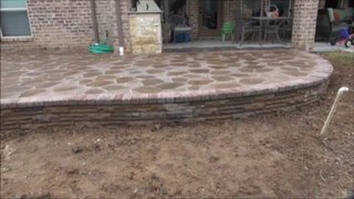 Dallas  brick paver  and  concrete retaining  wall   deck      texas