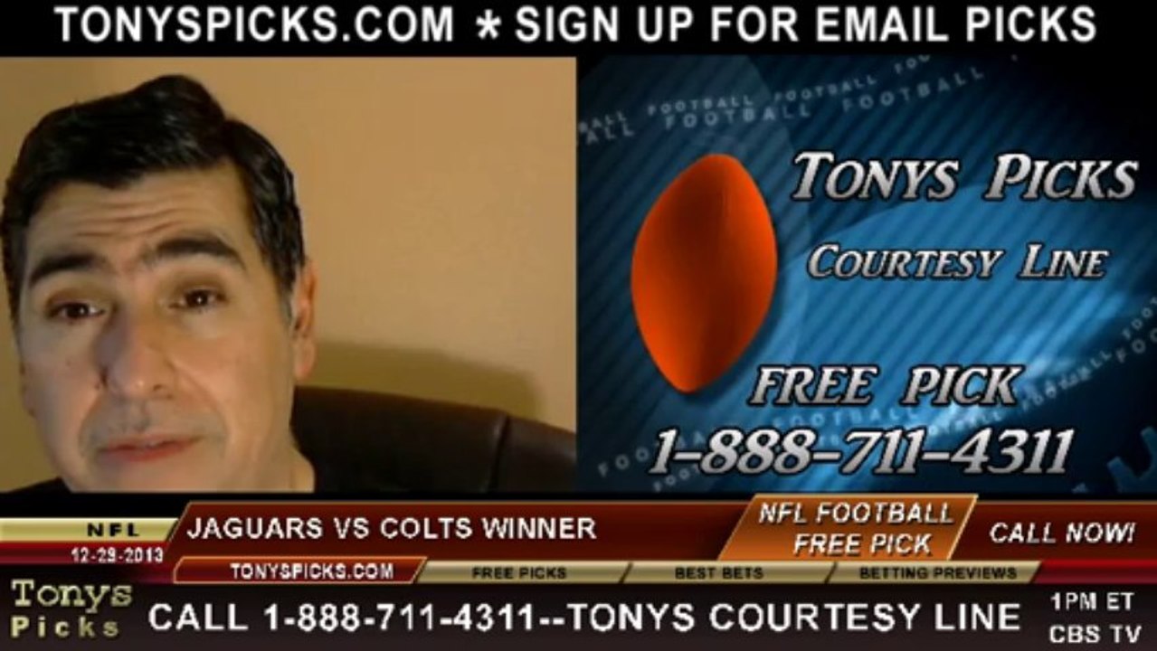 Indianapolis Colts vs. Jacksonville Jaguars Pick Prediction NFL Pro Football Odds Preview 12-29-2013