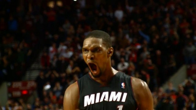Chris Bosh Clutch Winning Shot in Slow Motion - Miami Heat VS Portland TrailBlazers