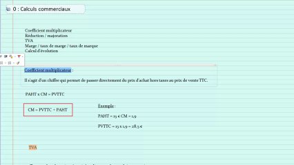 BTS MUC / BTS NRC : Gestion - Calculs commerciaux (partie 1)