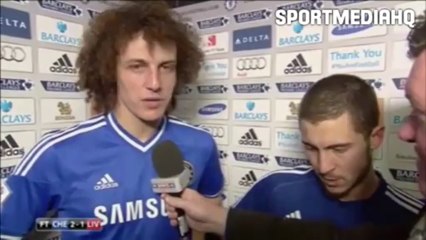 Mourinho invade entrevista para abraçar David Luiz