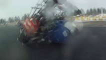 Massive Go Kart Smash Up! - Rider Lands On His Neck!