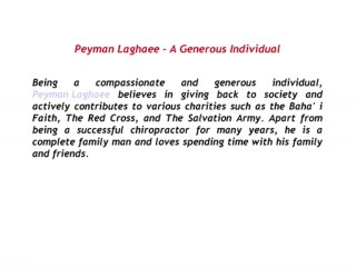 Peyman Laghaee Is A Proficient Chiropractor With Immense Experience