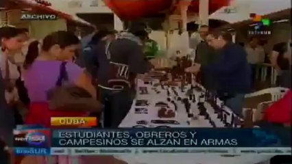 Celebran cubanos 55 años de revolución