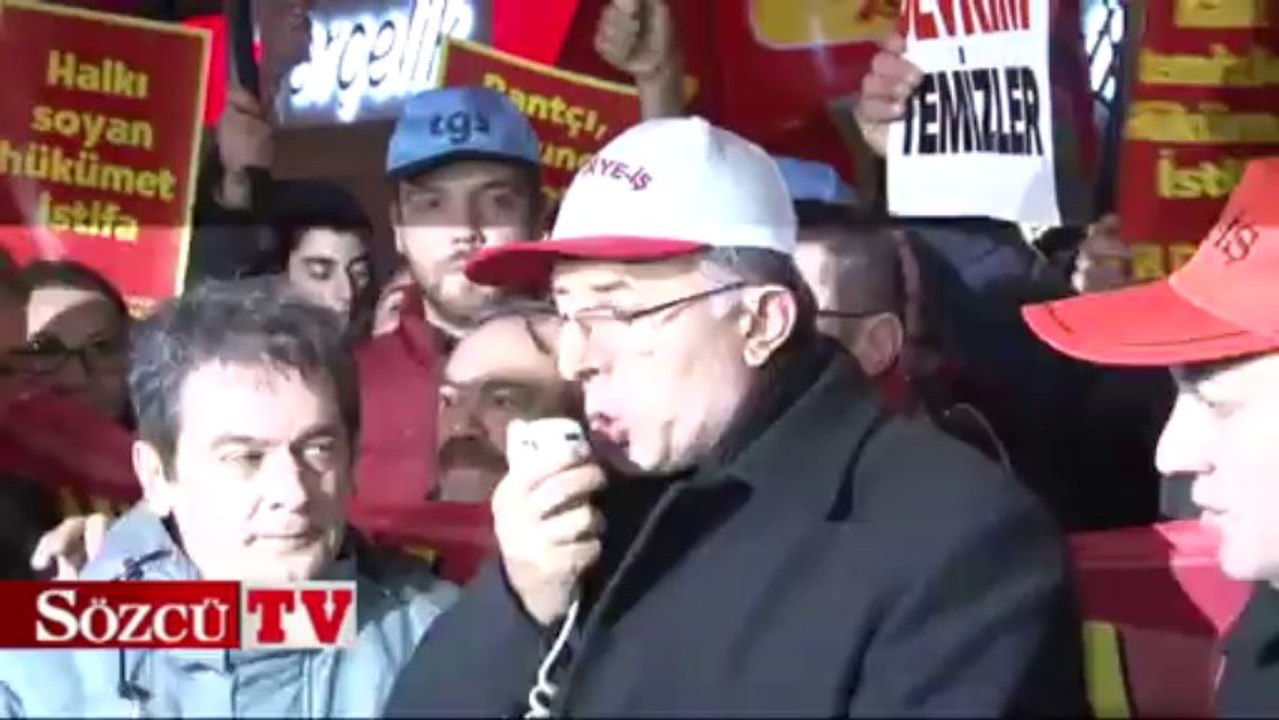 KESK ve Türk-İş AKP ilçe binasına yürüdü