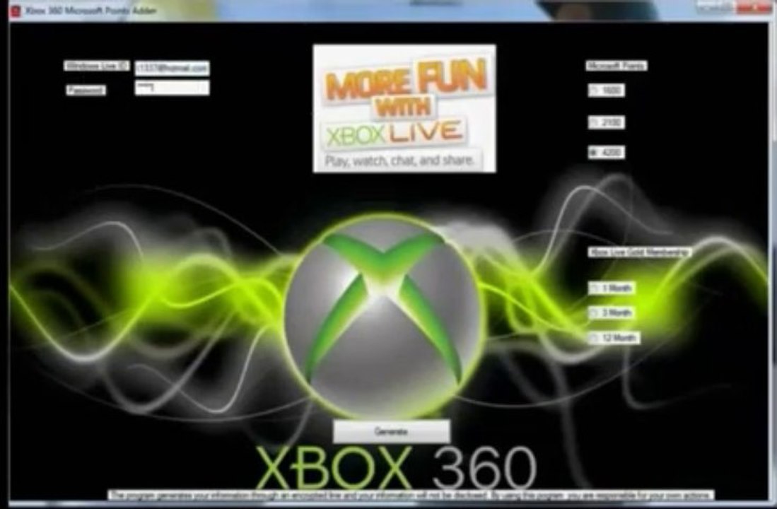 XBox Live Code Generator FREE Download - Xbox Live Code
