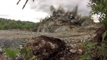 Rock blasting in Telegraph Cove - Amazing slow motion explosion!