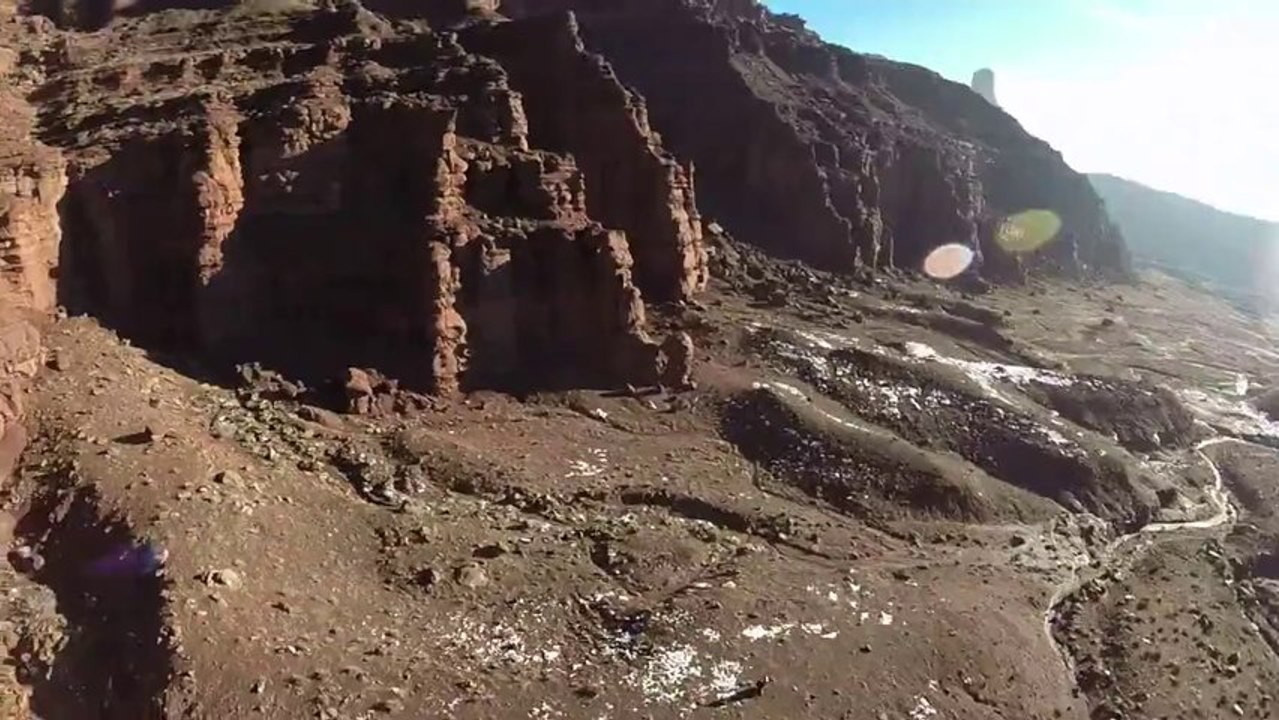 Wingsuit almost crashed into a paraglider