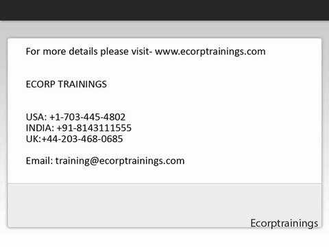 Workday part-1 online training |India USA UK | Workday training online @Ecorptrainings
