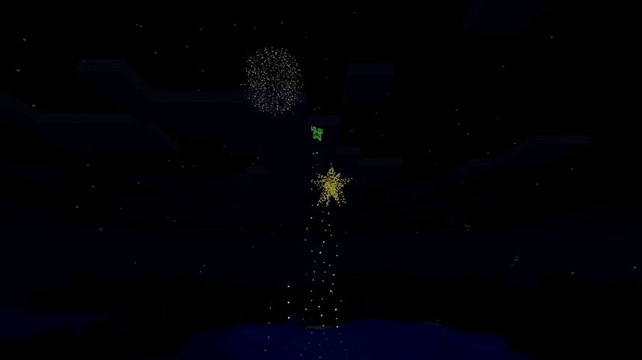 Bonne année 2014 Feu d'artifice sur Minecraft