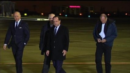 Le pere Georges" tout a la joie" de sa liberation