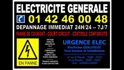 ELECTRICIEN SPECIALISTE PARIS 3eme - 0142460048 - JOIGNABLE 24H/24 7J/7 - 75003