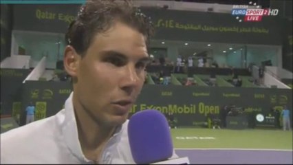 Rafael Nadal On-Court Interview after his win over T.Kamke in Doha