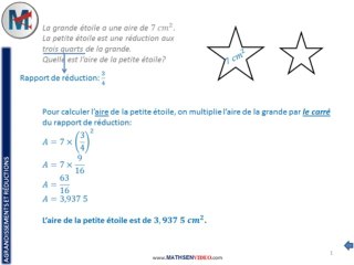 Exercice: Agrandissement et réduction, Calcul d'aire
