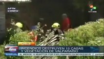Chile: incendio en Valparaíso deja 25 heridos y 40 damnificados