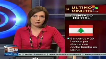 Mueren cinco por coche bomba en la capital de Líbano