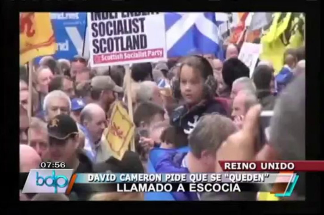 David Cameron pidió a Escocia quedarse en el Reino Unido