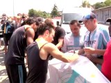 Premier bain de foule de l'OM à Evian