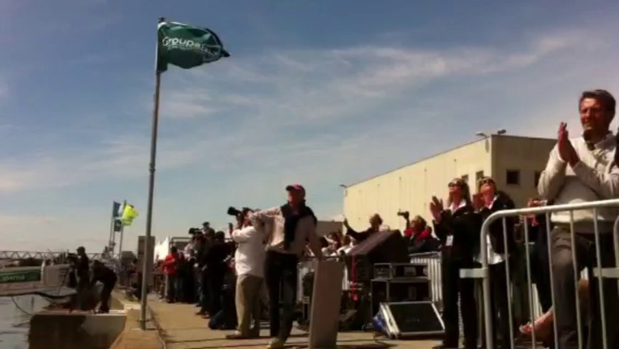 Lorient : baptême du Groupama IV de Franck Cammas