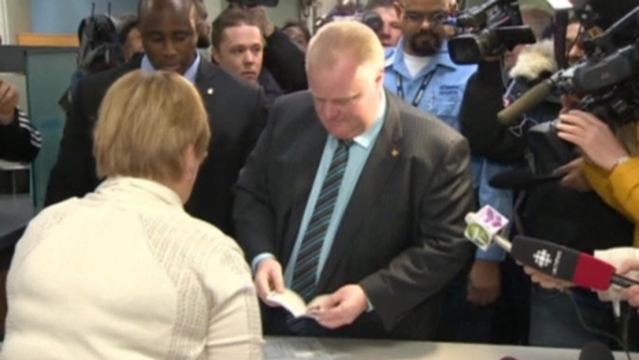 Toronto Mayor Rob Ford registers for upcoming m...