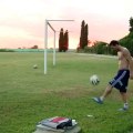 Messi scores from behind the goal during training - YouTube