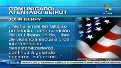 Gobierno de EE.UU. condena atentado en Beirut