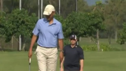 President Obama enjoys golf day in Hawaii