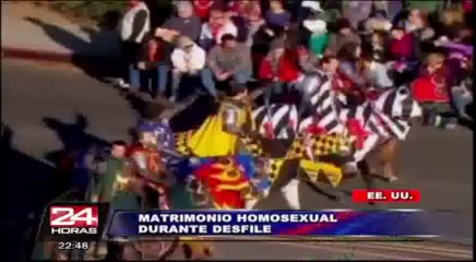 Estados Unidos: Desfile de las Rosas es testigo de la primera boda gay del 2014