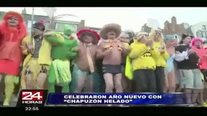 Europa celebra la llegada del 2014 con tradicional 'chapuzón helado'