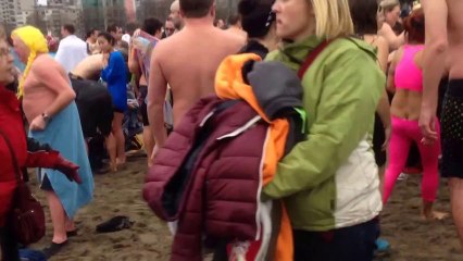 Vancouver Swimmers Go for Chilly New Year Dip