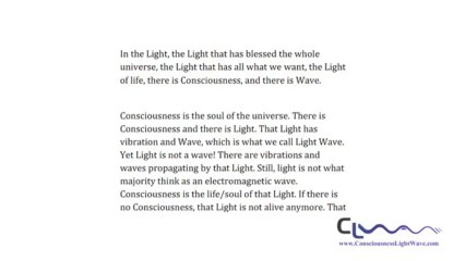 CLwave Program 1.0 - Consciousness Light Wave -- Chapter-1