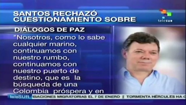 Enemigos de la paz, sin argumentos: pdte. Santos