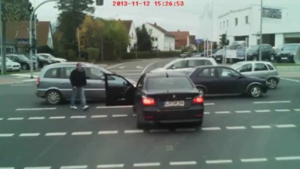 This Driver Thinks He's A Badass Until The End Of This Video
