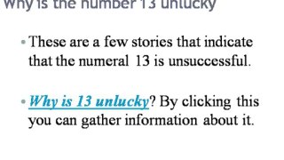 Is the number 13 unlucky