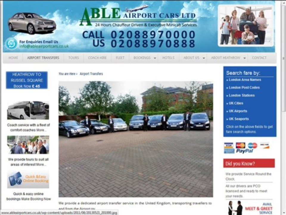 Heathrow Taxi Service | Heathrow Taxi at Able Airport Cars