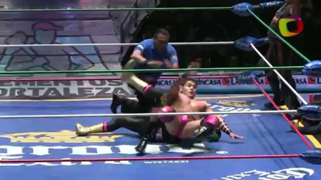 Fuego, Guerrero Maya Jr., Stuka Jr. vs Boby Zavala, Shigeo Okumura, Virus