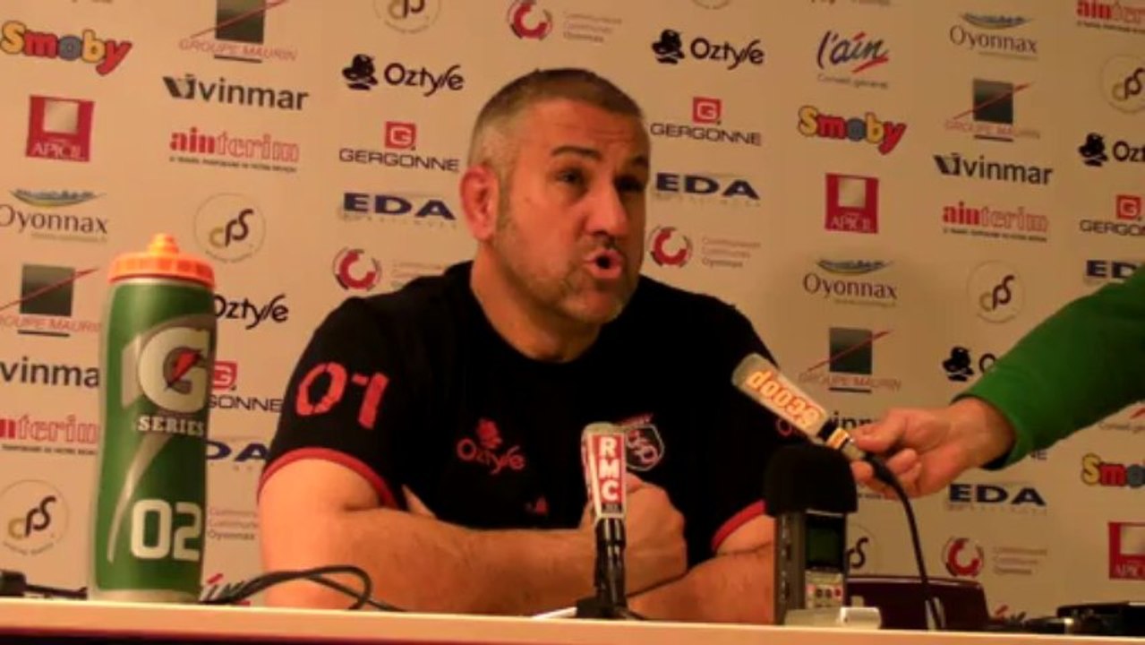 Rugby Top 14 - Christophe Urios  réagit après Oyonnax - Racing Métro (2e partie)