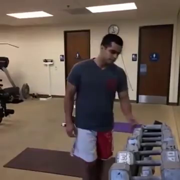 At the gym you always feel like you have to outdo the guy next to you