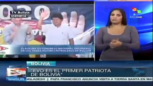 Bolivia: trabajadores petroleros dan respaldo a Evo como su candidato