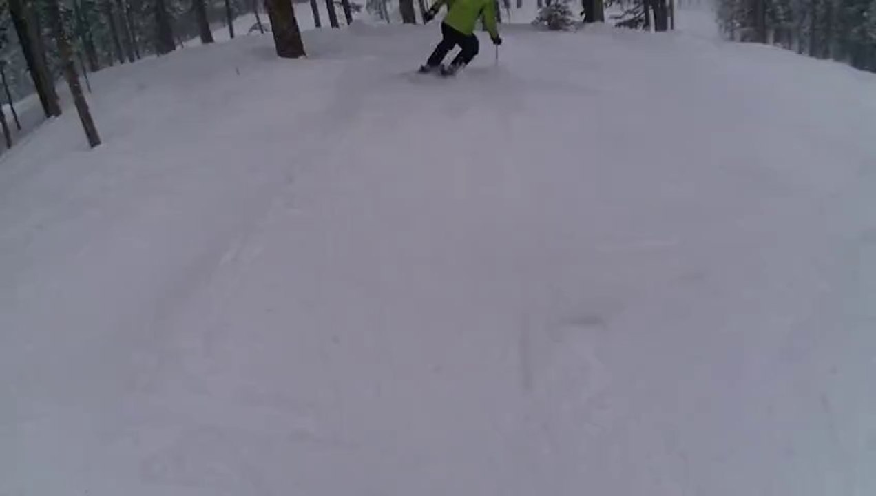 Skiing Eagle wind run at Winter Park